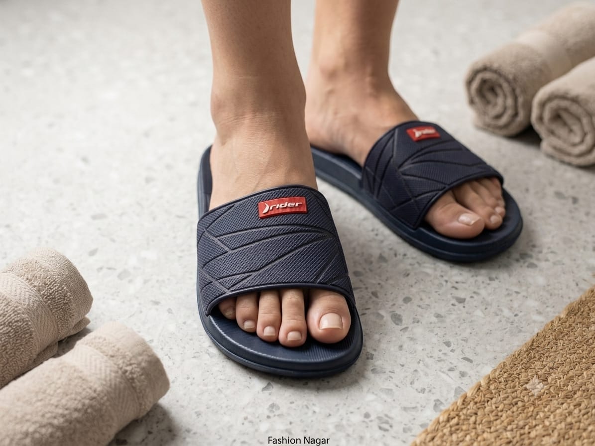 Men’s Premium Navy Blue Comfort Slide Sandals – Casual & Everyday Wear