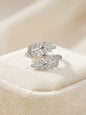Sterling Silver Leaf Branch Wrap Ring with Cubic Zirconia Stones