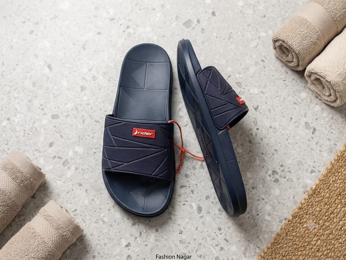 Men’s Premium Navy Blue Comfort Slide Sandals – Casual & Everyday Wear