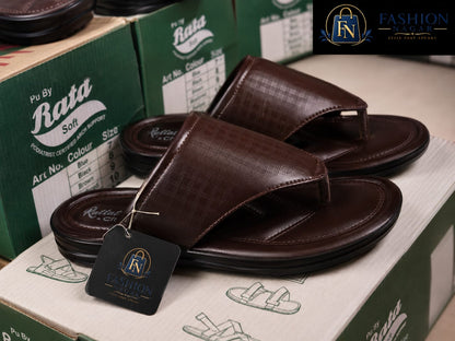 Men’s Brown Casual Sandals – Premium Cross-Strap Comfort Slides