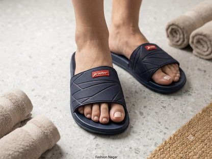 Men’s Premium Navy Blue Comfort Slide Sandals – Casual & Everyday Wear